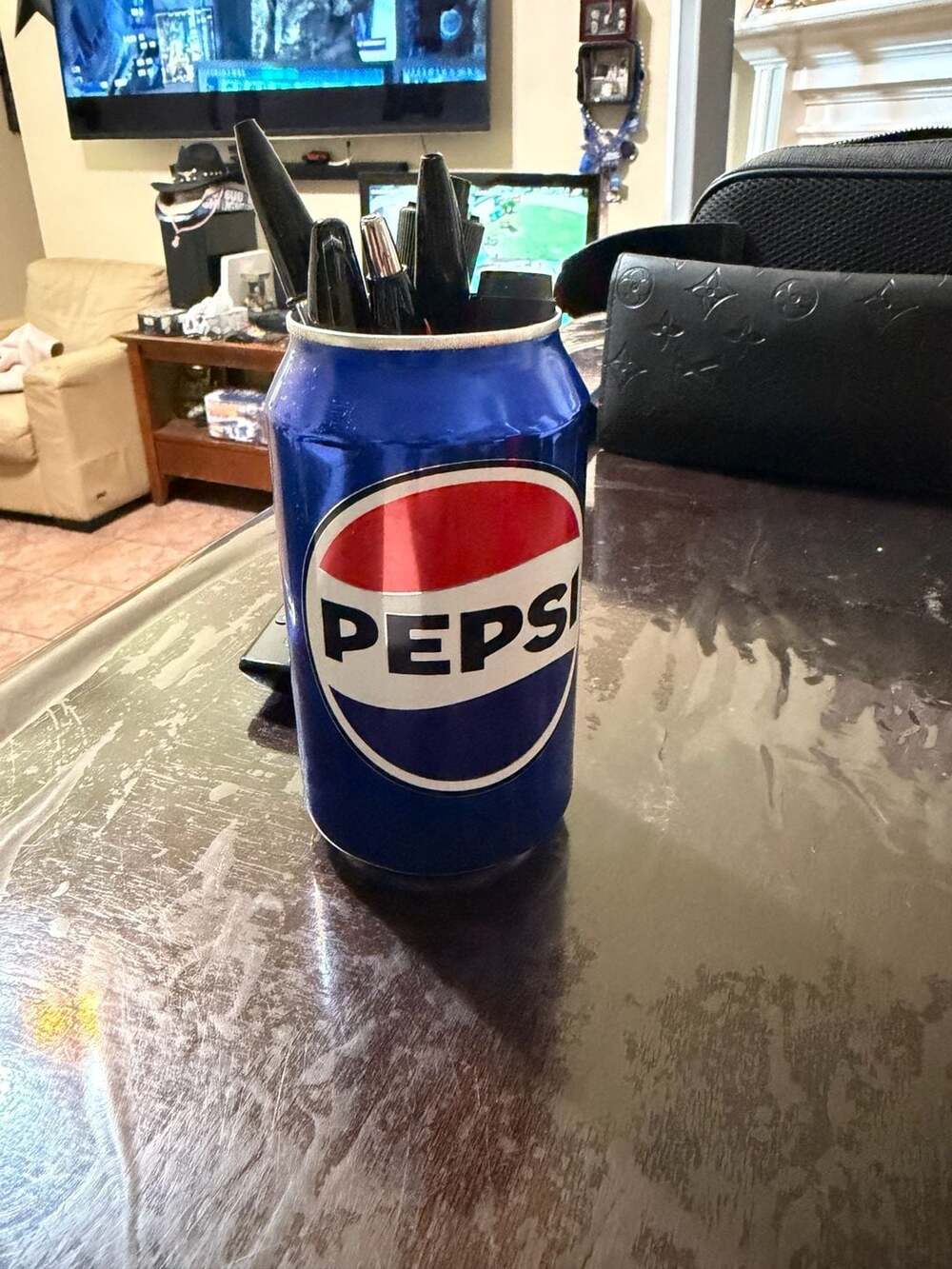 Vintage Style Pepsi Cola Metal Can Pen and Pencil Desk Organizer